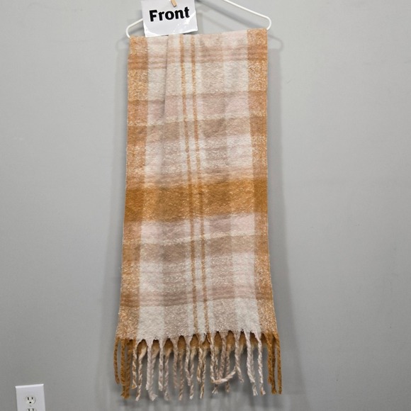 Steve Madden Plaid Blanket Scarf Wrap Shawl Fringe Cozy Soft Oversized One Size - Picture 7 of 10